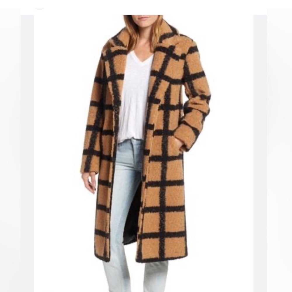 NLVT - Anthropologie Window Pane teddy coat